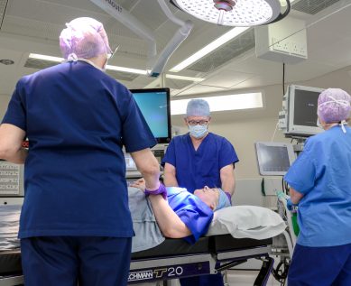 A patient in surgery