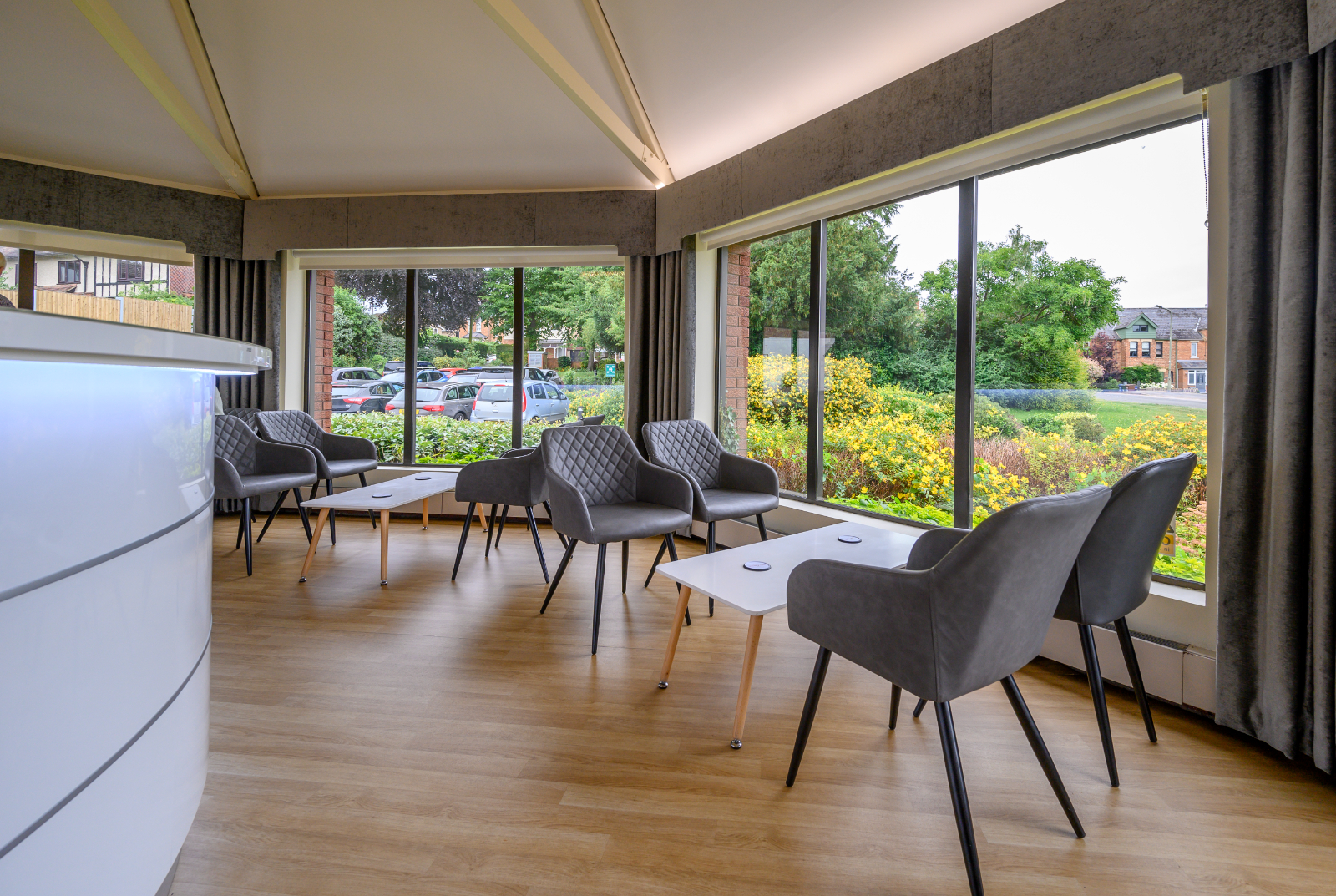 Seating in the reception area at The New Foscote Hospital