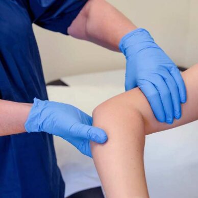 Physiotherapist and patient at New Foscote Hospital