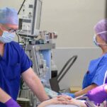 Gynaecological surgery in theatre